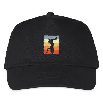 Vintage Breakdancer Zeichnung - Kinder Basecap - Schwarz - Vorne