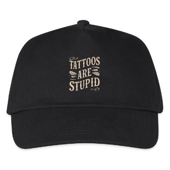 Tattoos are stupidly sarcastically tattooed - Kids’ Baseball Cap - black - Front