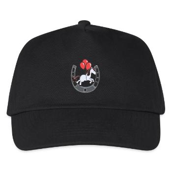 Drôle de cheval anniversaire fer à cheval ballons - Casquette de baseball Enfant - noir - Devant