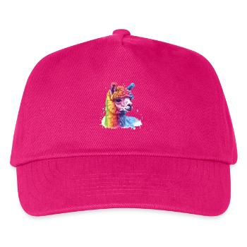 Colorful Alpaca Rainbow Portrait - Kids’ Baseball Cap - fuchsia - Front