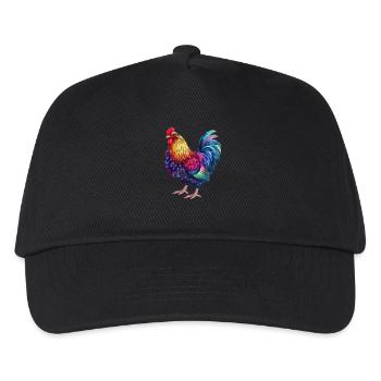 Rooster Rainbow – Colorful Blaze - Kids’ Baseball Cap - black - Front