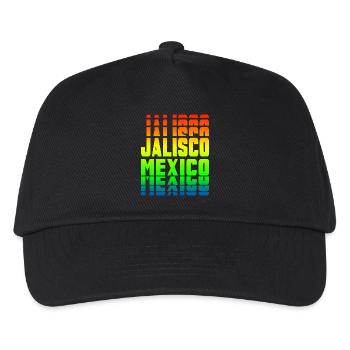 Jalisco Mexiko Regenbogen Design - Kinder Basecap - Schwarz - Vorne