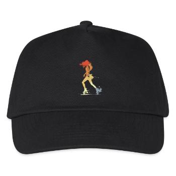 Roller Skating Girl Graphic - Kids’ Baseball Cap - black - Front