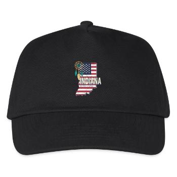 Indiana United States Map Souvenir - Kids’ Baseball Cap - black - Front