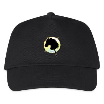 Steckenpferd - Hobbyhorsing - Pferd am Stock - Kinder Basecap - Schwarz - Vorne