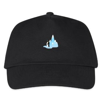 Glacier With Penguin Bird Animal Habitat T-Shirt - Kids’ Baseball Cap - black - Front