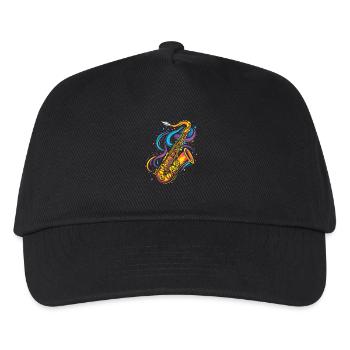 Saxophone Cartoon Look - Kids’ Baseball Cap - black - Front