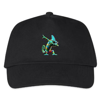 Dabbing Chamäleon Tier Tierliebhaber Cool Dab - Kinder Basecap - Schwarz - Vorne