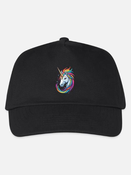 Buntes Einhorn - Kinder Basecap - Schwarz