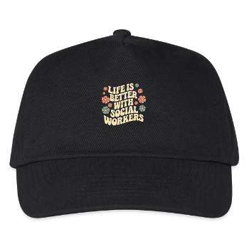 Life is better with social workers - - Kids’ Baseball Cap - black - Front