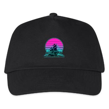 Sunset Pirate Ship - Kids’ Baseball Cap - black - Front