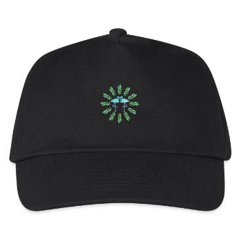 Two Tropical Flamingos Wading Bird leaves Cool Art - Kids’ Baseball Cap - black - Front