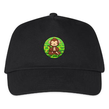 Yoga Monkey Zoo Om Meditating - Kids’ Baseball Cap - black - Front