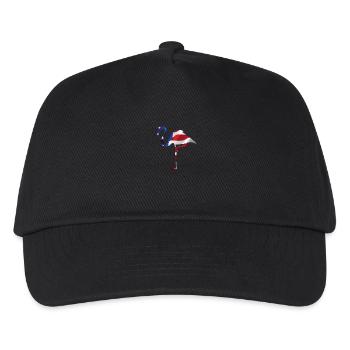 Flamingo American Flag T-Shirt - Proud American - Kids’ Baseball Cap - black - Front