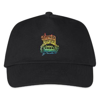 Vanlife - rainbow colour flowers - Kids’ Baseball Cap - black - Front