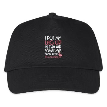 Ich strecke mein Bein in die Luft Manchmal Vogelhumor - Kinder Basecap - Schwarz - Vorne