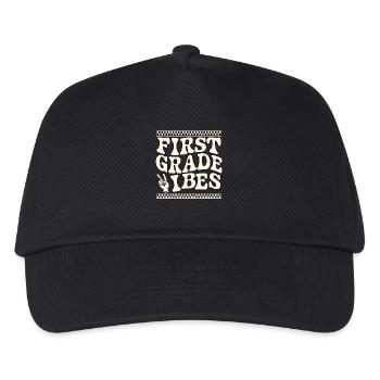 Conception en damier First Grade Vibes - Casquette de baseball Enfant - noir - Devant