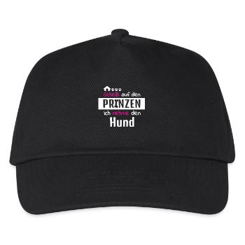 Hund Prinz Hundeschule Hundeliebe Hundeliebhaber - Kinder Basecap - Schwarz - Vorne