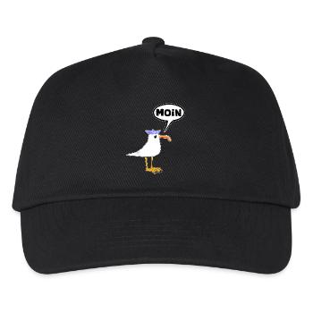 Moin Möwe Gummistiefel Stiefel Sprechblase - Kinder Basecap - Schwarz - Vorne