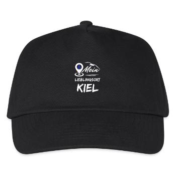 Kiel mein Lieblingsort-Hansestadt Kiel-Möwe, Anker - Kinder Basecap - Schwarz - Vorne