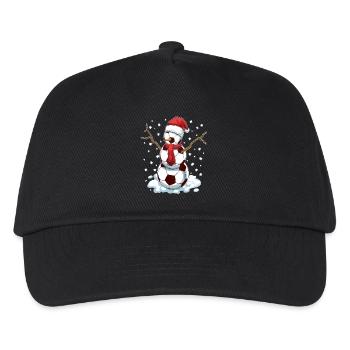 Funny Christmas Soccer Balls Santa Snowman - Kinder Basecap - Schwarz - Vorne