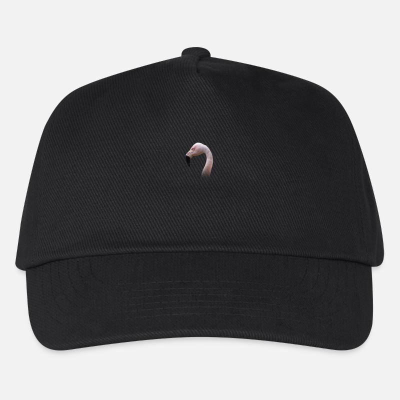 Rosa Flamingokopf T-Shirt - Watvogelarten - Kinder Basecap - Schwarz