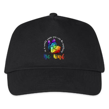 In A World Where You Can Be Anything Be Kind LGBT - Kinder Basecap - Schwarz - Vorne