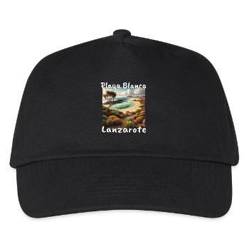 Playa Blanca Lanzarote Strand Urlaub Düne Wüste - Kinder Basecap - Schwarz - Vorne