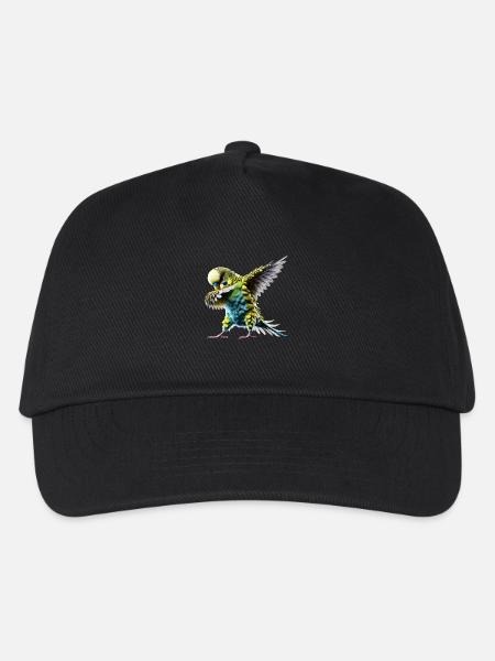 Lustiges Dabbing Wellensittich Vogel Tierliebhaber - Kinder Basecap - Schwarz
