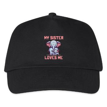 My Sister Loves Me - Baby Sayings - Meine Schweste - Kinder Basecap - Schwarz - Vorne