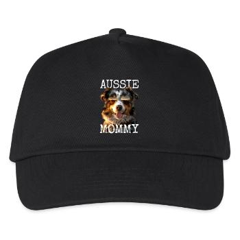 Aussie Mommy Muttertag Mom Australian Shepherd - Kinder Basecap - Schwarz - Vorne