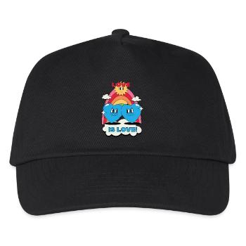 Liebe ist love_blue - Kinder Basecap - Schwarz - Vorne