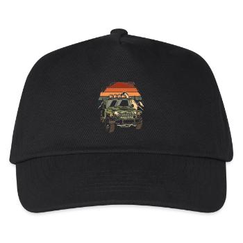 Off Road 4X4 Vintage Retro 70s Sunset Off Road - Kinder Basecap - Schwarz - Vorne