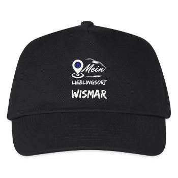 Wismar mein Lieblingsort-Hansestadt Wismar-Möwe - Kinder Basecap - Schwarz - Vorne
