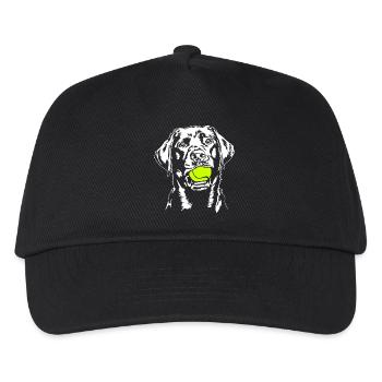 Labrador Ball Balljunkie Labbi Hunde Wilsigns - Kinder Basecap - Schwarz - Vorne