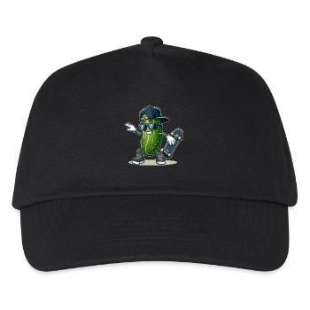 Dabbing Pickle skater Cucumber skateboard funny - Kinder Basecap - Schwarz - Vorne