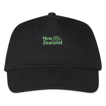 New Zealand Souvenir - Wave and Lettering - Kids’ Baseball Cap - black - Front