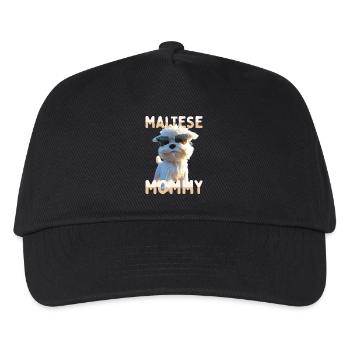 Maltese Mommy Mama Muttertag Mom Süßer Malteser - Kinder Basecap - Schwarz - Vorne