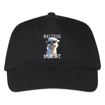 Maltese Mommy Mama Muttertag Mom Süßer Malteser - Kinder Basecap - Schwarz - Vorne