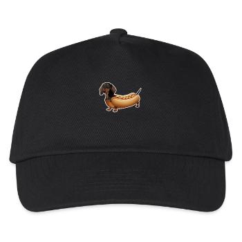 Dackel In Kostümen Hot Dog - Kinder Basecap - Schwarz - Vorne