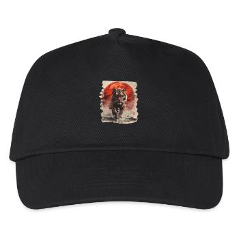 80er Jahre Retro Japanischer Tiger - Kinder Basecap - Schwarz - Vorne