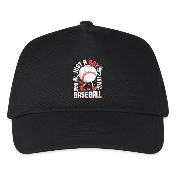 Lustig, nur ein Junge, der Baseball-amerikanischen - Kinder Basecap - Schwarz - Vorne