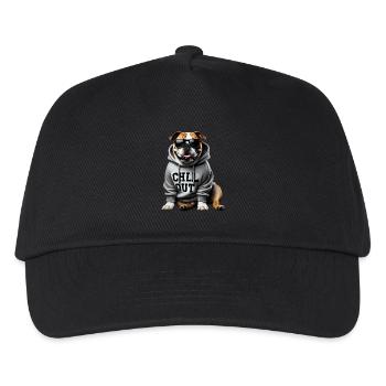 Funny English Bulldog Animal Lover Chilling - Kids’ Baseball Cap - black - Front