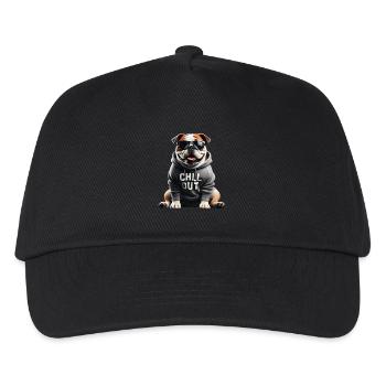 Funny English Bulldog Animal Lover Chilling - Kids’ Baseball Cap - black - Front