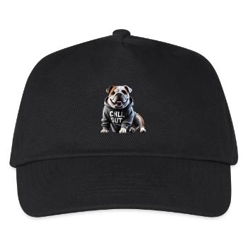 Funny English Bulldog Animal Lover Chilling - Kids’ Baseball Cap - black - Front