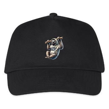 Lustiges Faultier Chill Out Tierliebhaber Chillen - Kinder Basecap - Schwarz - Vorne