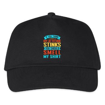Fitness Motivation Bodybuilder Attitude Stinks - Kinder Basecap - Schwarz - Vorne