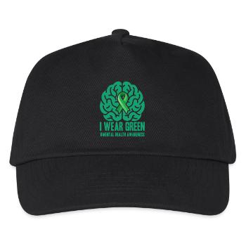 I Wear Green - Grünes Band - Kinder Basecap - Schwarz - Vorne