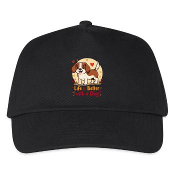 DAS LEBEN MIT EINEM HUND IST BESSER - Kinder Basecap - Schwarz - Vorne