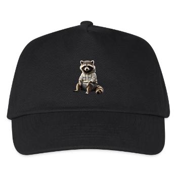 Lustiges Waschbär Chill Out Tierliebhaber Chillen - Kinder Basecap - Schwarz - Vorne